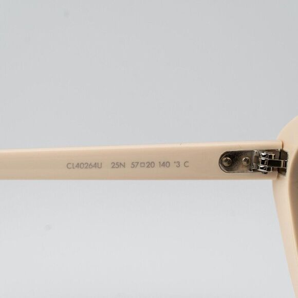 Celine THIN Women Sunglasses Ivory Khaki Cat Eye CL40264U 25N BRAND NEW - Picture 9 of 11